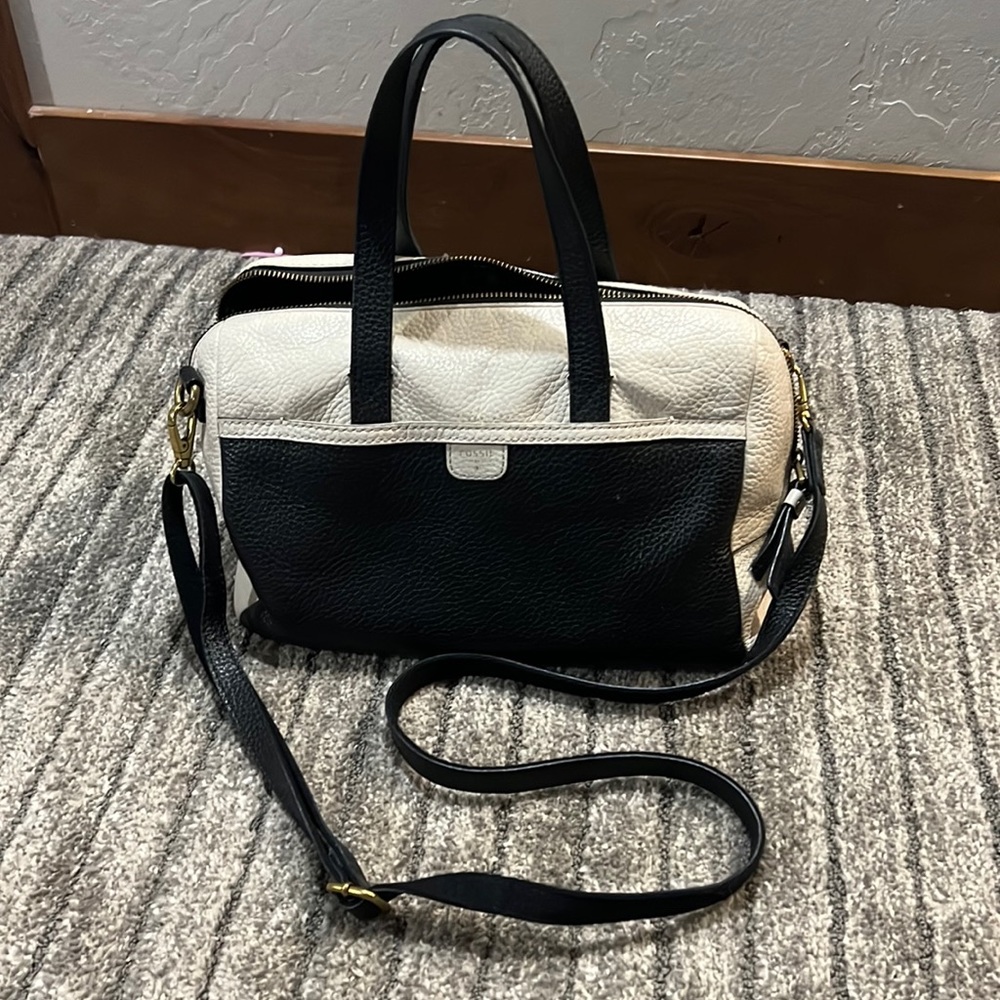 Fossil 1954 eUC cream black leather